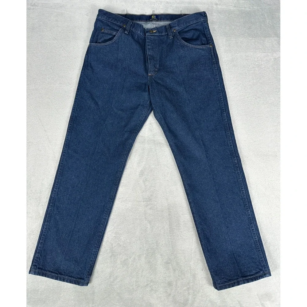 Wrangler 47MWZ‎ Regular Fit Jeans Mens 36x30 Blue Denim Cowboy cut Western Work